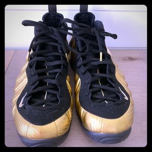 Nike gold foamposite shoes